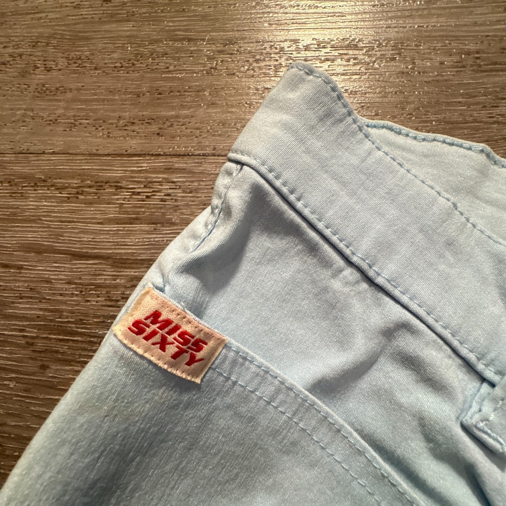 Miss Sixty Pants Womens 30 Blue Italy Flare Trousers Viscose Blend Fits 25x33 - Picture 3 of 14